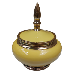 Sopera Porcelana Amarilla con dorado 29 x 24 cm (Ochun) - 12 in